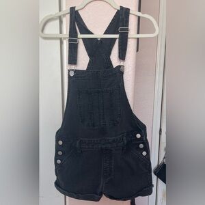 Black Denim Overalls